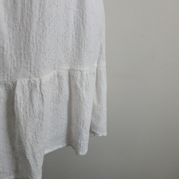 Rusty Short Sleeve V Neck White Mini Dress Size 14 NWT - Picture 7 of 12